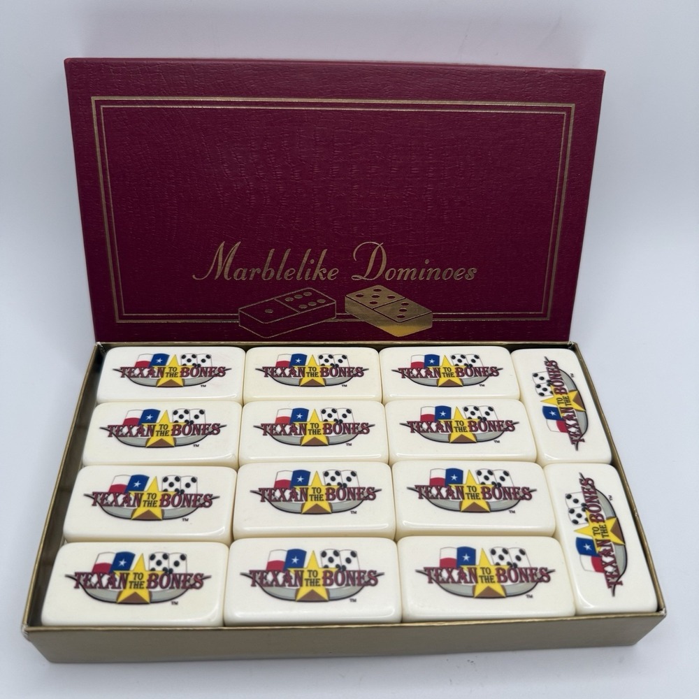Puremco Texan to the Bones Dominoes Set Texana Double 6 Pro Extra Thick 28 Pc.